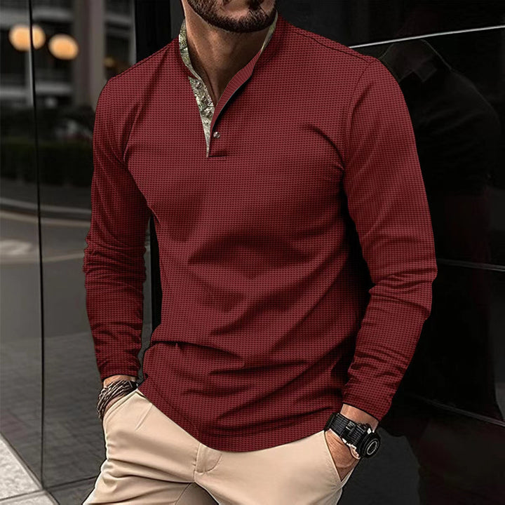 Men's long sleeve shirt with decorative collar Lisslune