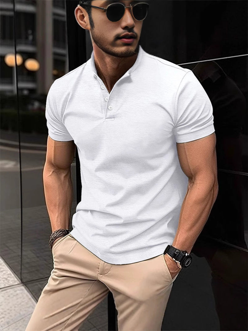 Men's polo shirt with stylish collar and breathable cotton Lisslune