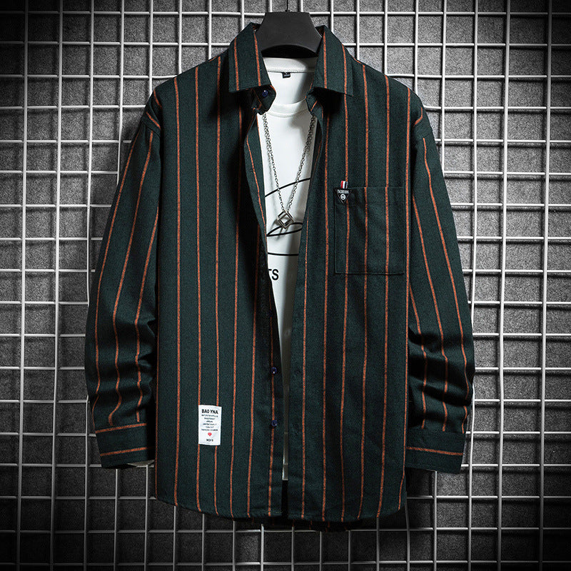 Men's striped long-sleeve shirt with modern cut Lisslune