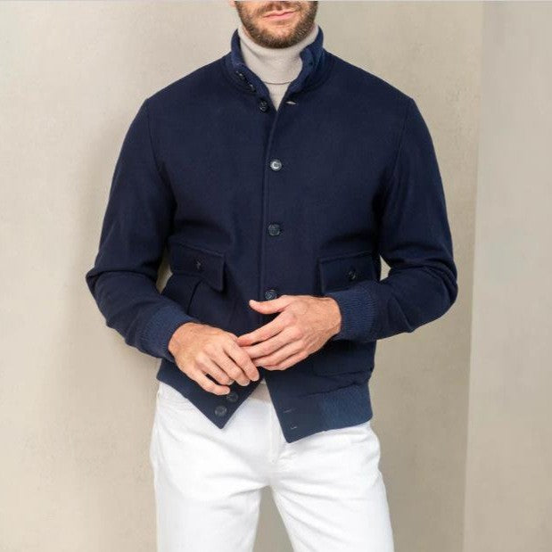 Men's casual and structured cotton jacket with practical pockets Lisslune