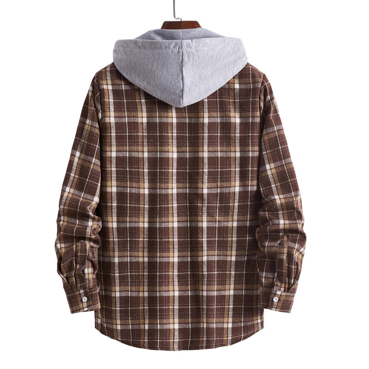 Men's shirt with hood in casual checkered look Lisslune