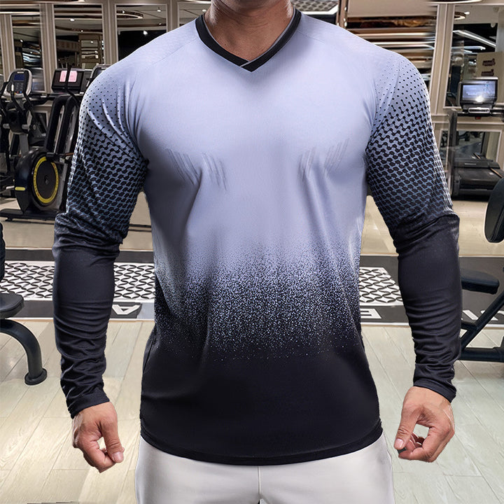 Men's Sporty Long-Sleeve Shirt with Breathable Mesh Inserts Lisslune