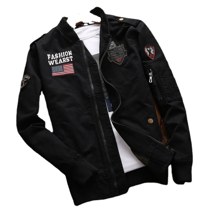 Men's Lifestyle Bomber Jacket with Unique Appliqués Lisslune