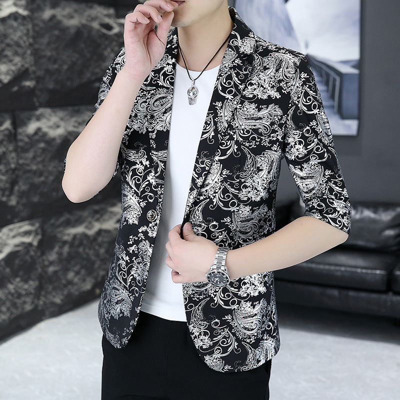 Men's elegant blazer with floral pattern Lisslune