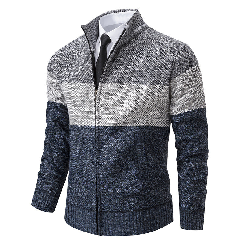 Men's stylish cardigan with high collar and modern zipper Lisslune