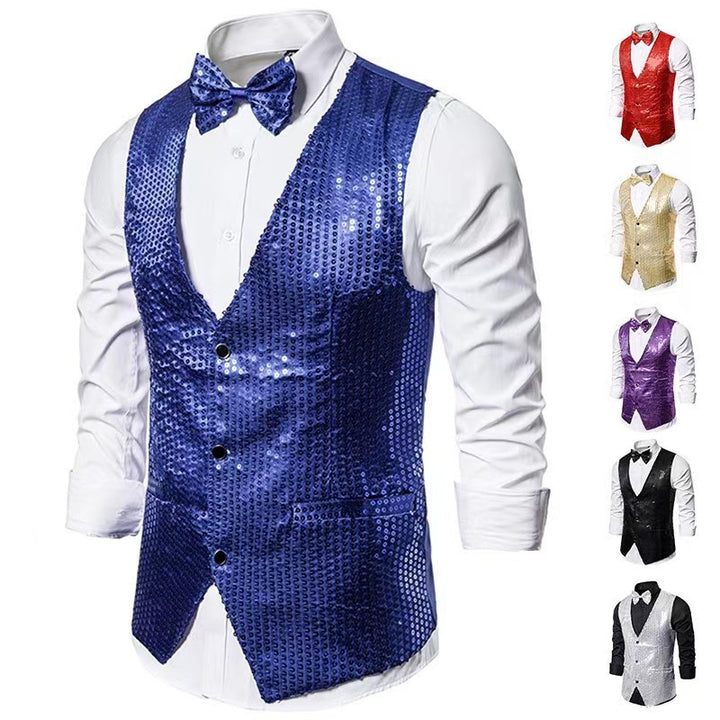 Men's elegant suit with sparkling sequins and ideal slim fit Lisslune
