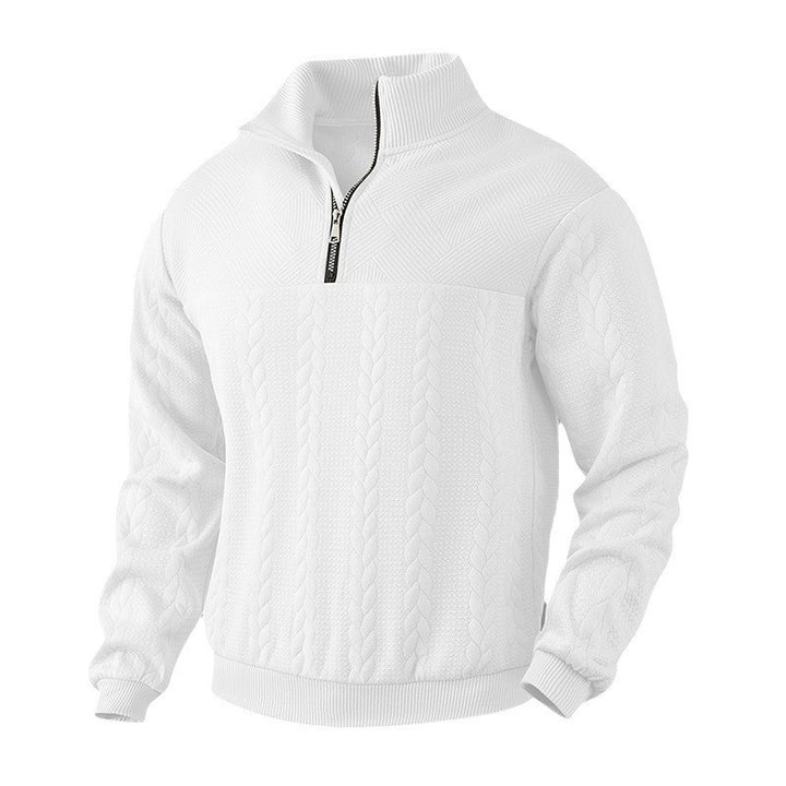 Men's Stand Collar Sweater with Textured Design Lisslune