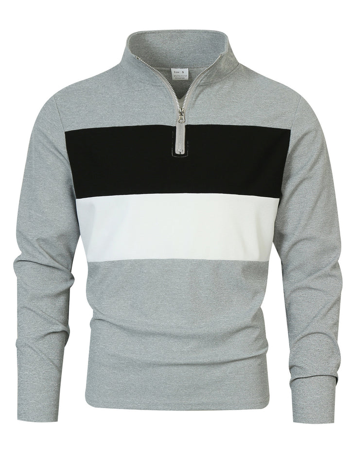 Men's sports pullover with modern stand-up collar and zipper Lisslune