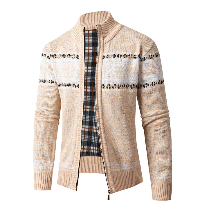 Men's cardigan with high collar and modern zipper Lisslune