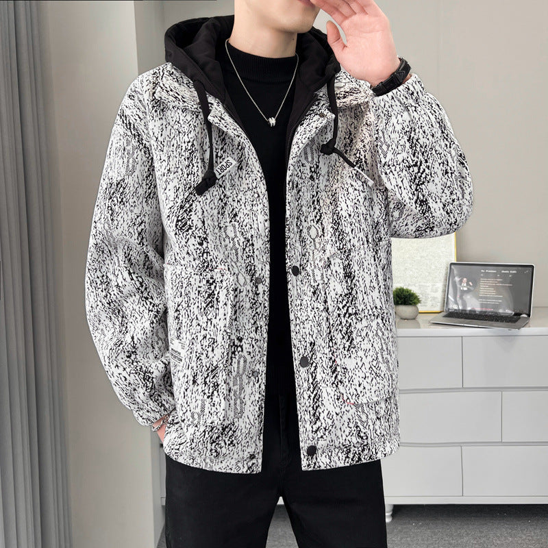 Men's sporty transitional jacket with high collar and practical pockets Lisslune