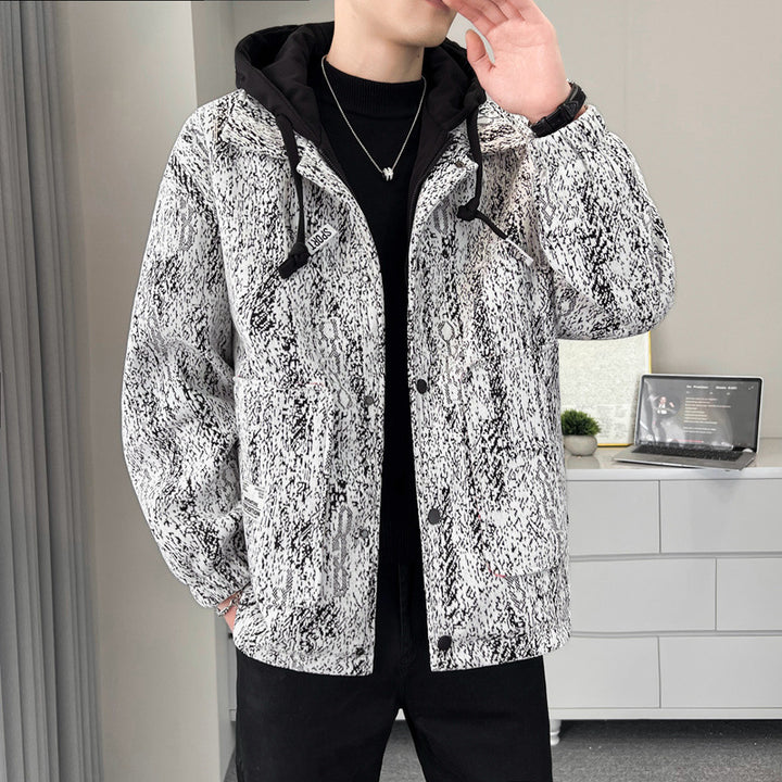 Men's sporty transitional jacket with high collar and practical pockets Lisslune