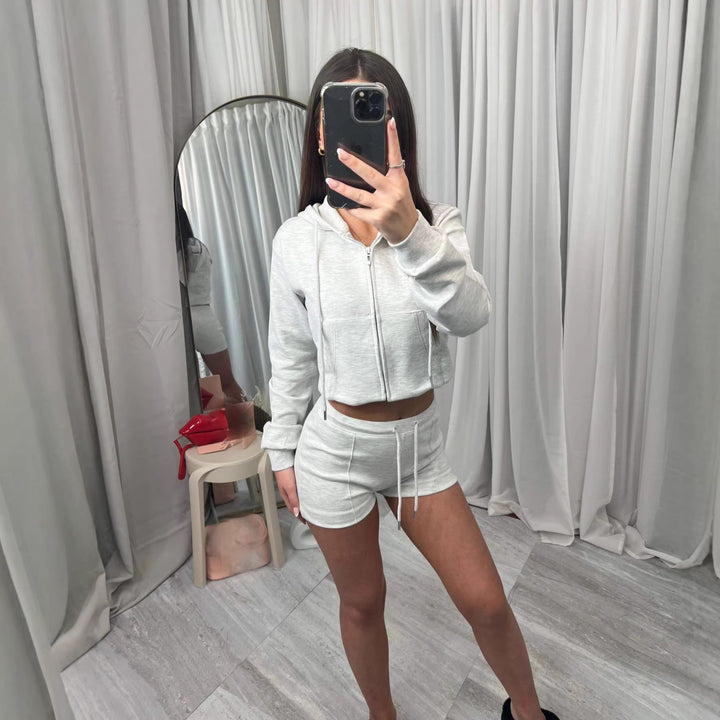 Women's sporty crop top and shorts set Lisslune