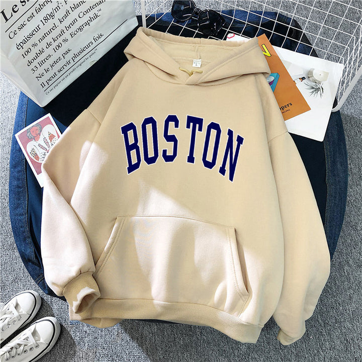 Women's hoodie with classic Boston print Lisslune