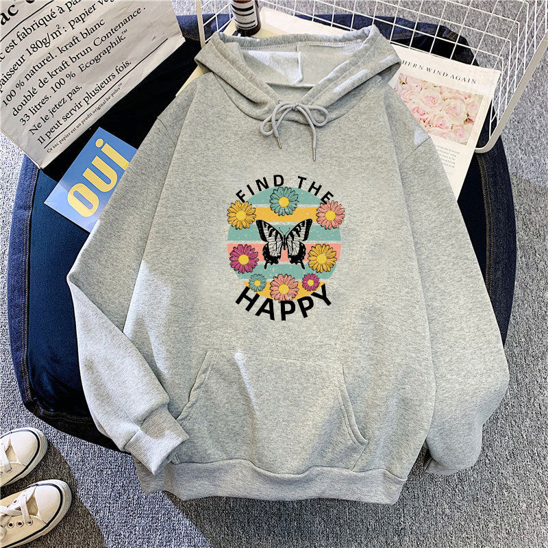 Women's hoodie with floral design and inspirational print Lisslune