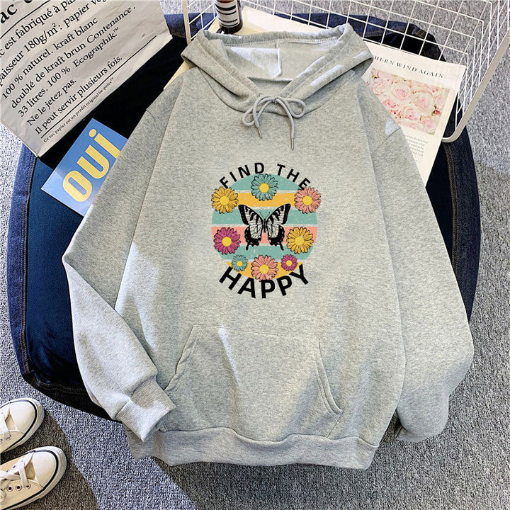 Women's hoodie with floral design and inspirational print Lisslune