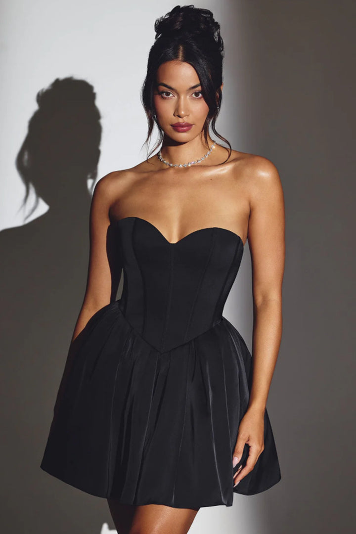 Ladies Elegant Waist Bustier Dress with Swinging Skirt