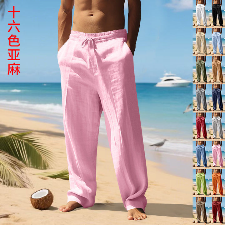 Men's airy beach pants with elastic waistband and side pockets Lisslune