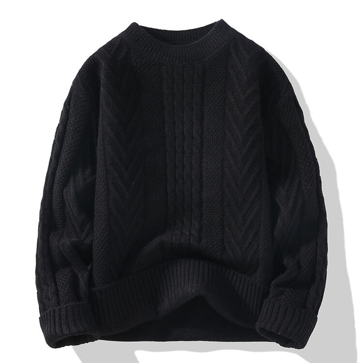 Men's knitted sweater with modern cable and ribbed structures Lisslune