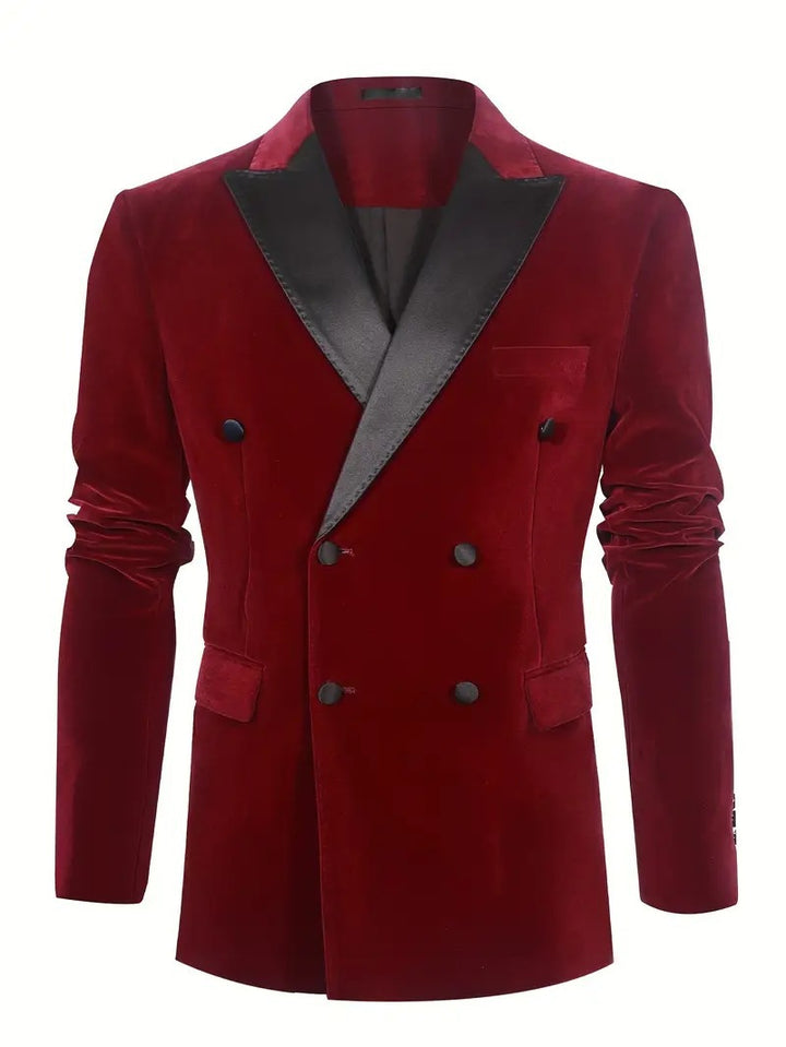 Men's elegant velvet blazer with satin collar section Lisslune