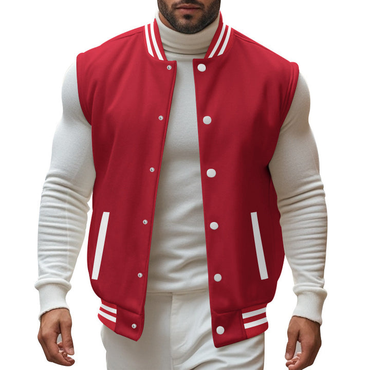 Men's baseball jacket in sporty style with practical pockets and contrasting inserts Lisslune
