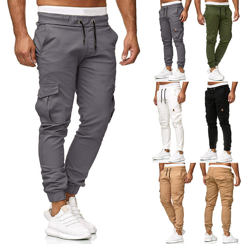 Men's cargo joggers with elastic waistband and practical pockets Lisslune
