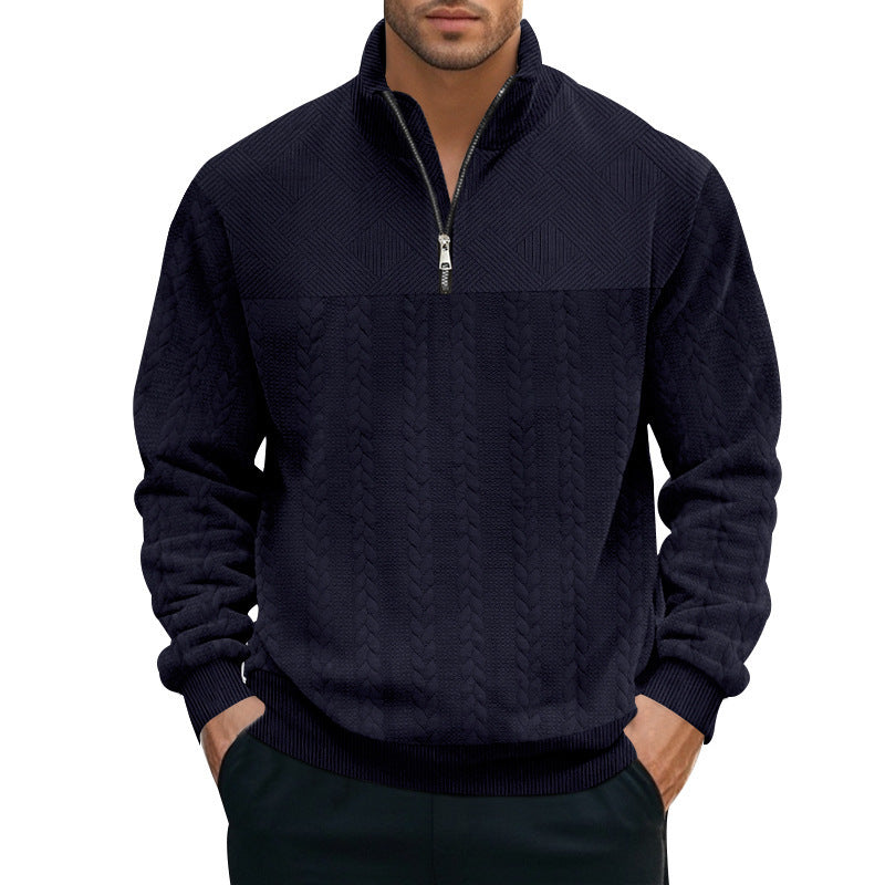 Men's structured sweater with half zipper Lisslune