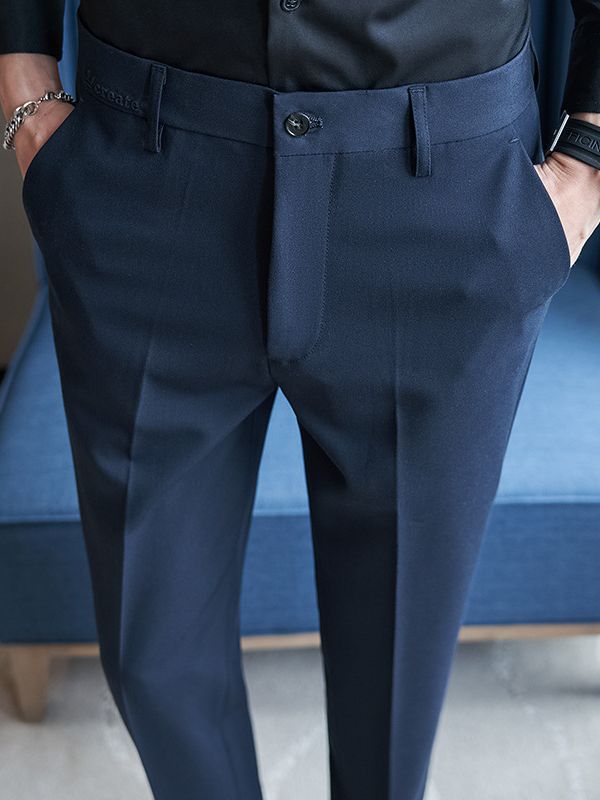 Men's elegant suit trousers with a slim fit and fine stripe pattern Lisslune