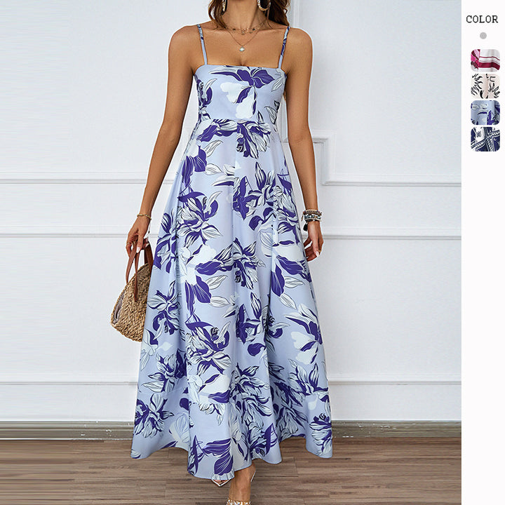 Women’s maxi dress with modern graphic print and loose fit Lisslune