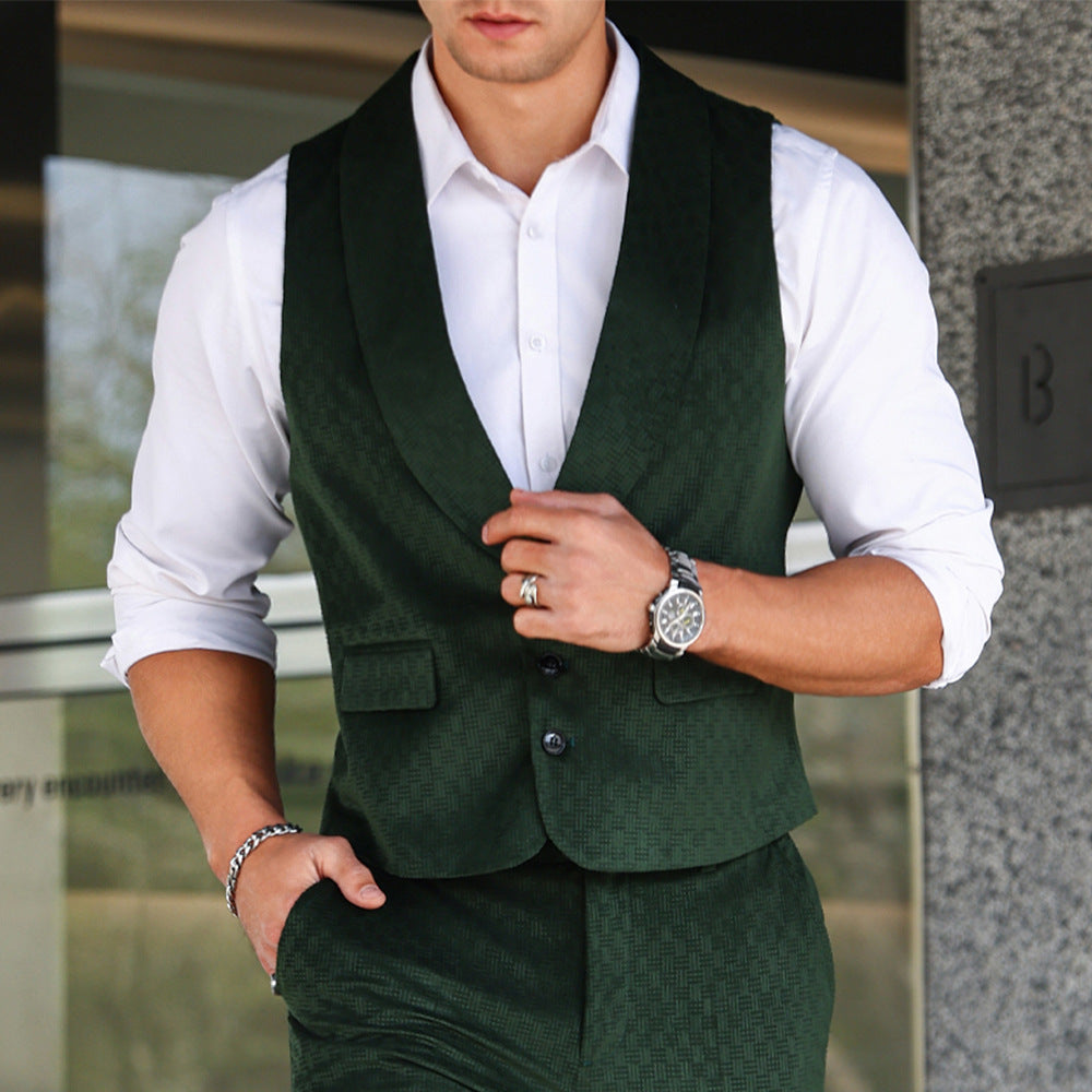 Men's elegant suit vest with textured design Lisslune