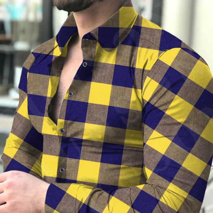 Men's flannel shirt with fashionable check pattern and high-quality cotton quality Lisslune