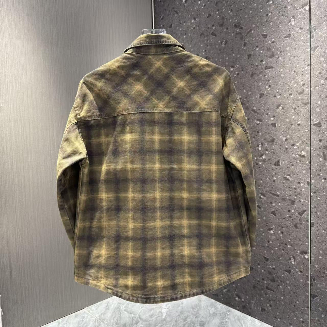 Men's Casual Checked Overshirt Jacket Lisslune