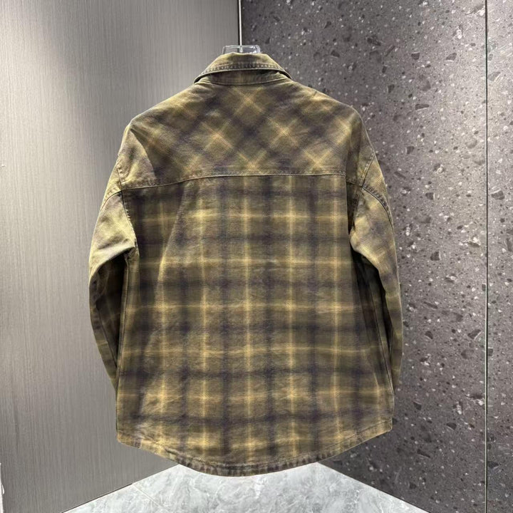 Men's Casual Checked Overshirt Jacket Lisslune