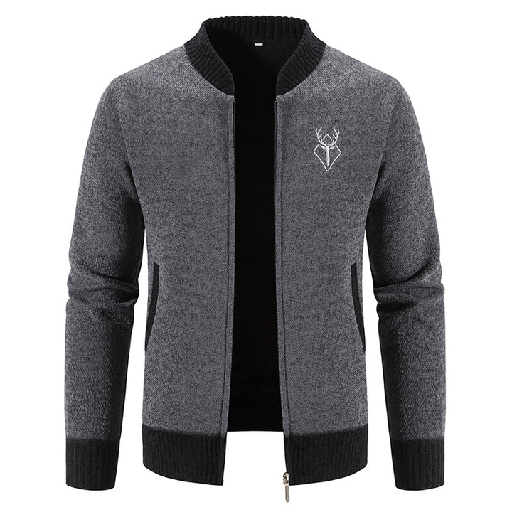 Men's fashionable cardigan with zipper and high collar Lisslune