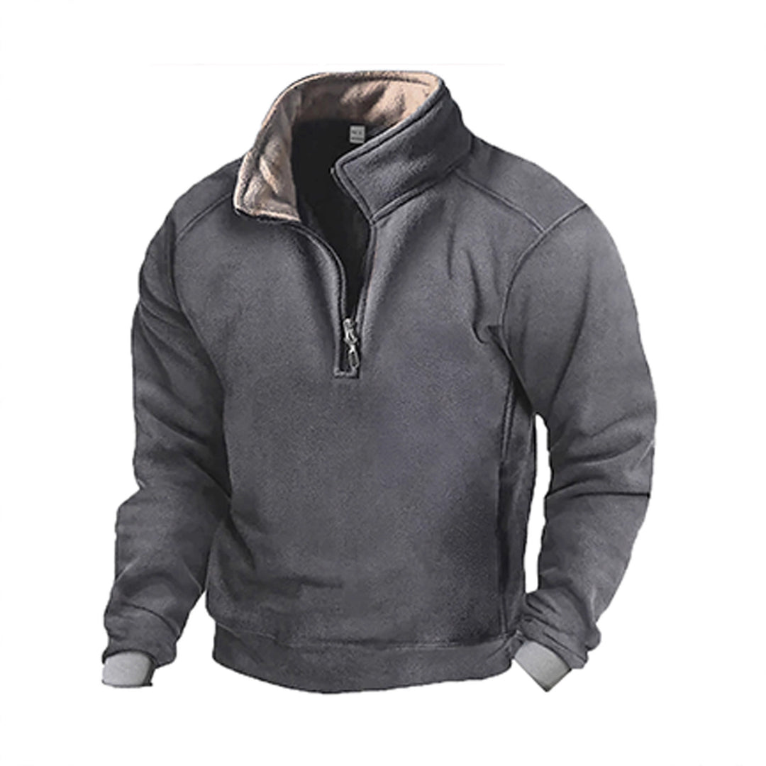 Men's fleece sweatshirt with stand-up collar Lisslune