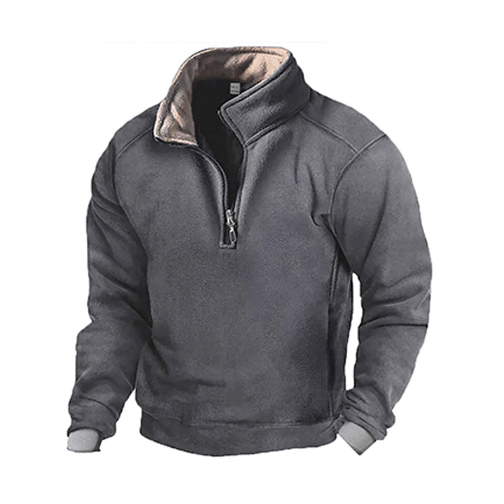Men's fleece sweatshirt with stand-up collar Lisslune