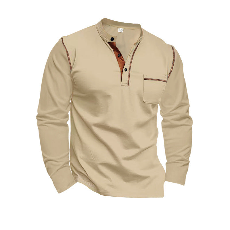 Men's long sleeve shirt with elegant contrast details Lisslune