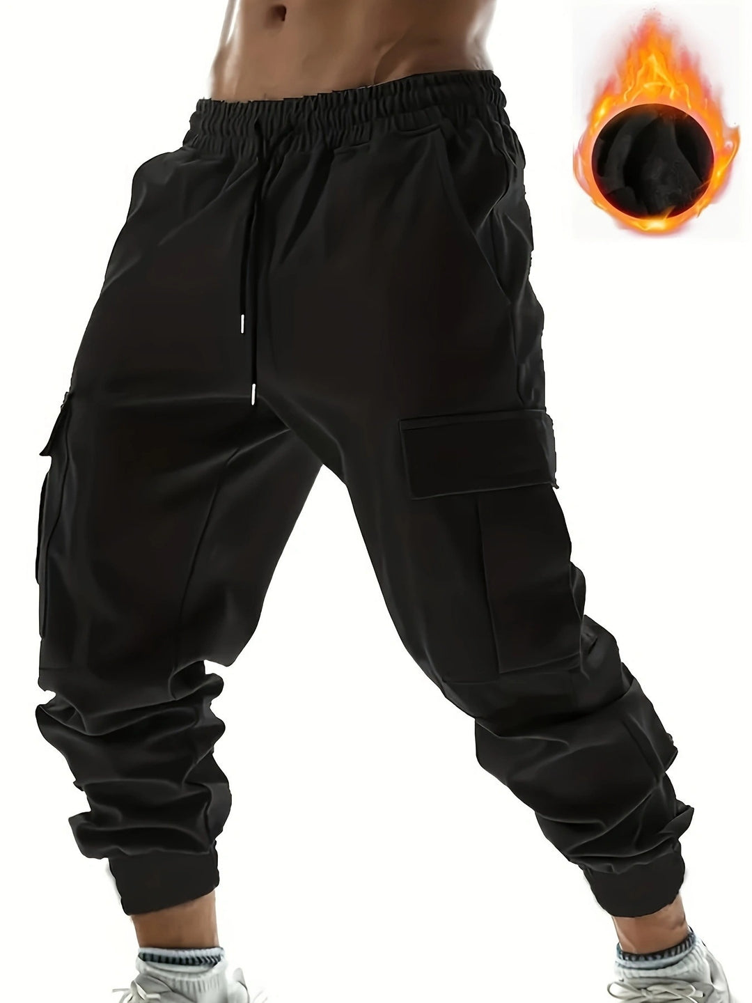 Men's cargo pants with elastic waistband and versatile pockets Lisslune