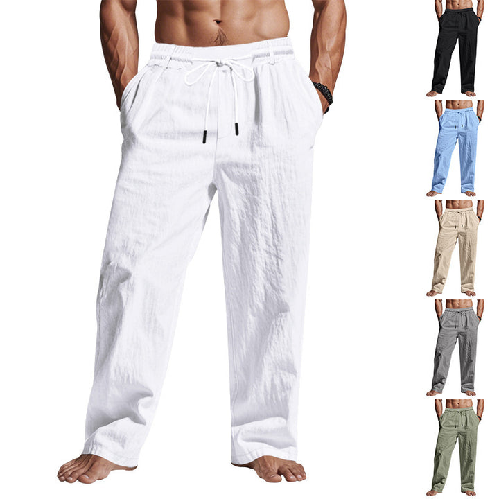 Men's casual leisure pants with elastic waistband and side pockets Lisslune