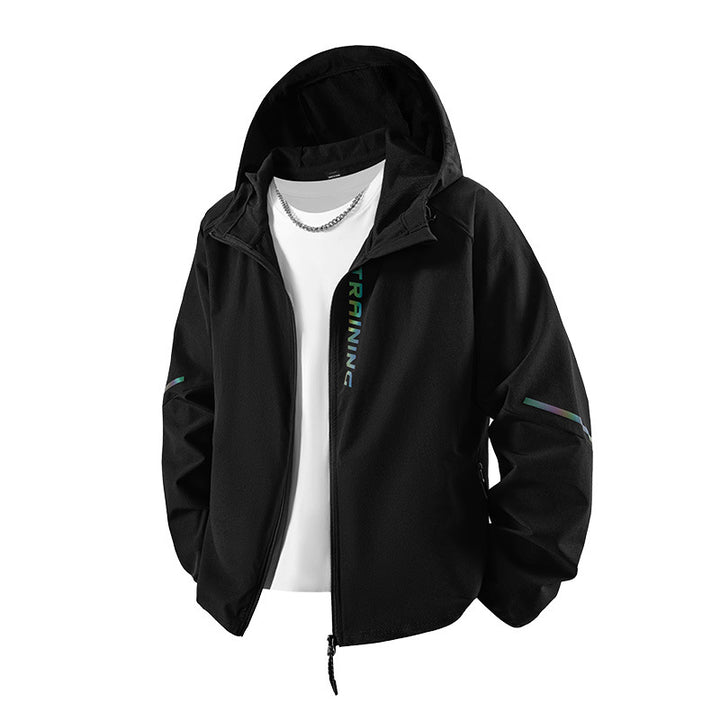 Men's functional sports jacket with water-repellent coating and adjustable hood Lisslune