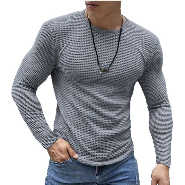 Men's Long Sleeve Shirt with Waffle Structure Lisslune