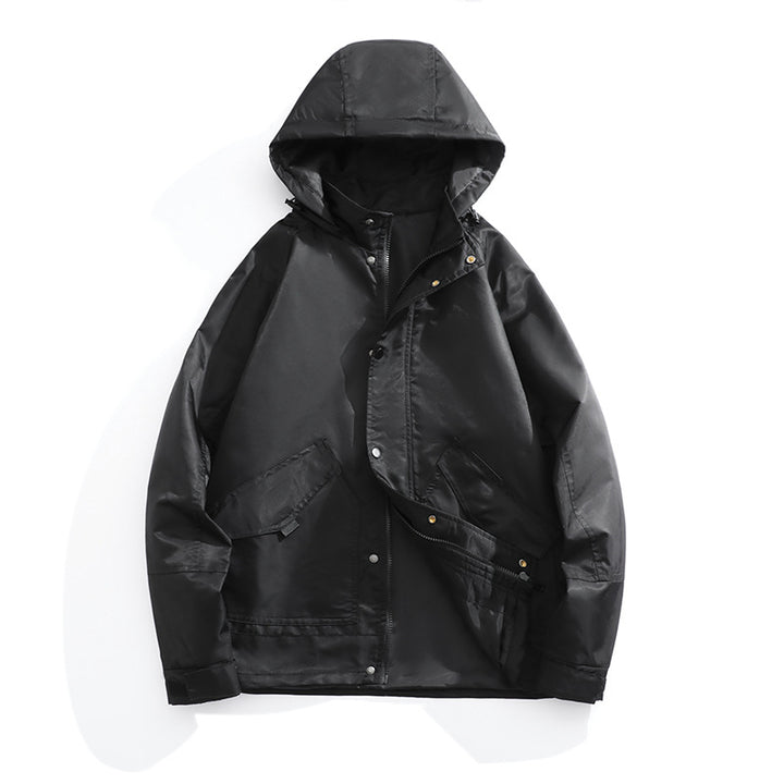 Men's sporty transitional jacket with adjustable hood and reflective accents Lisslune