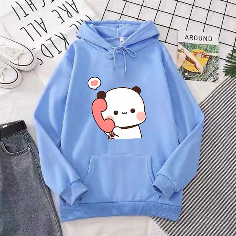 Ladies' hoodie with playful panda design Lisslune