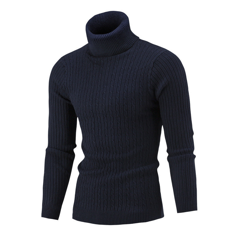 Men's turtleneck sweater in classic rib pattern Lisslune