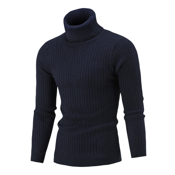 Men's turtleneck sweater in classic rib pattern Lisslune