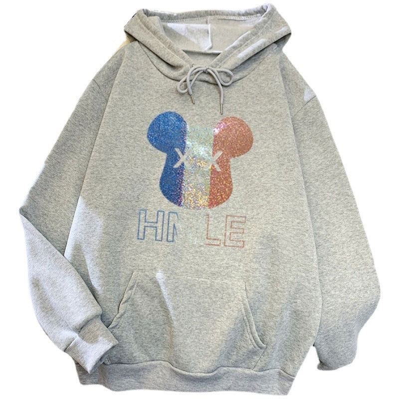 Women's hoodie with artistic bear motif Lisslune