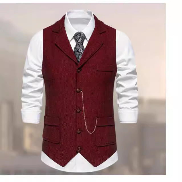 Men's Elegant Waistcoat in Modern Houndstooth Pattern Lisslune