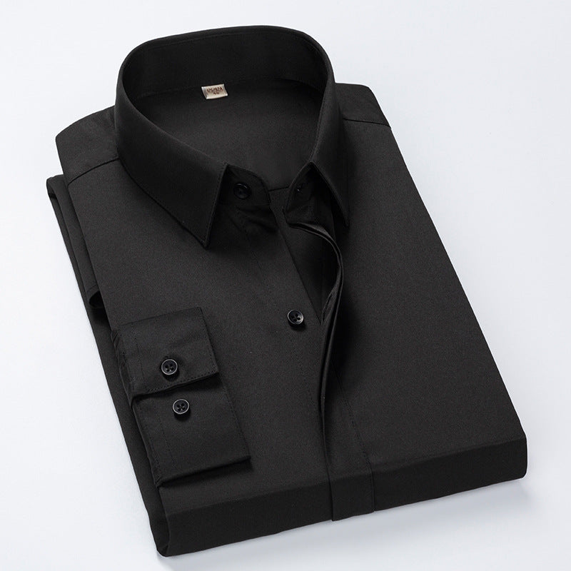 Men's Elegant Long Sleeve Shirt with Textured Fabric and Modern Cut Lisslune
