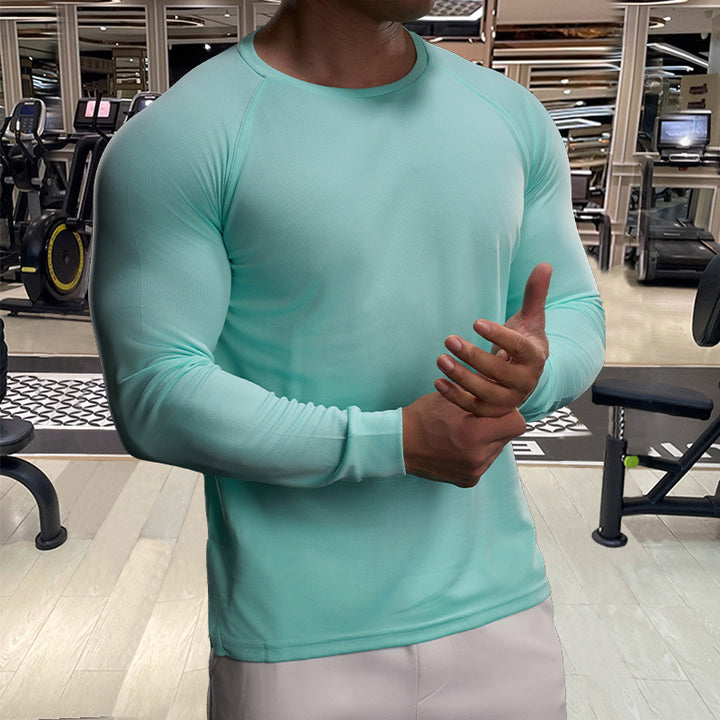 Men's Sporty Long Sleeve Shirt Made Of Breathable Fabric Lisslune