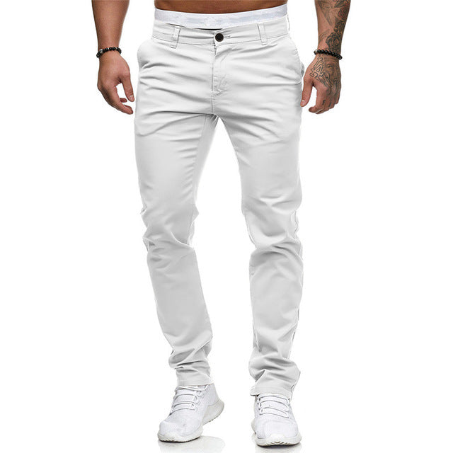 Men's Slim-Fit Casual Pants with Elastic Waistband and Comfortable Cut Lisslune