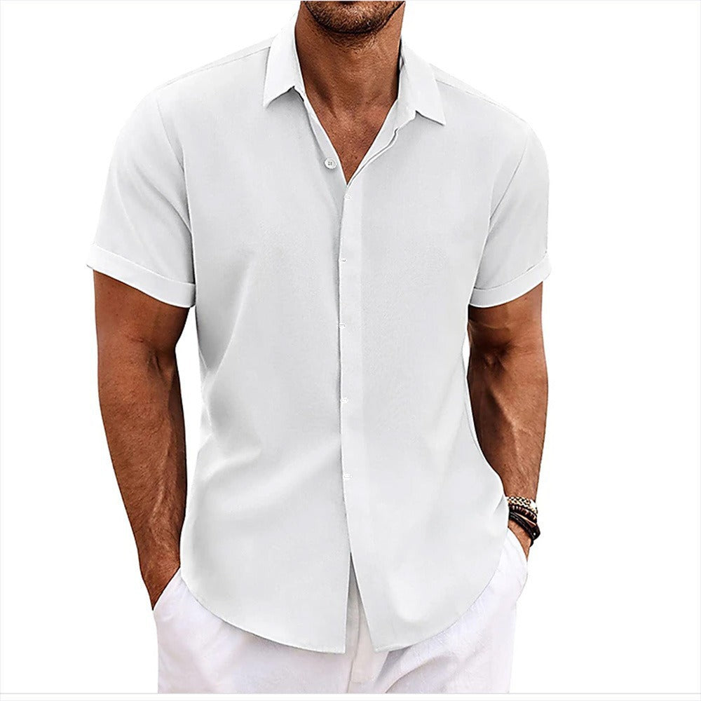 Men's Short-Sleeve Shirt with High-Quality Texture and Modern Cut Lisslune